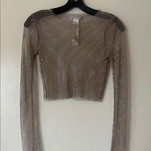 Zara Women's Sparkling Mesh Crop Top